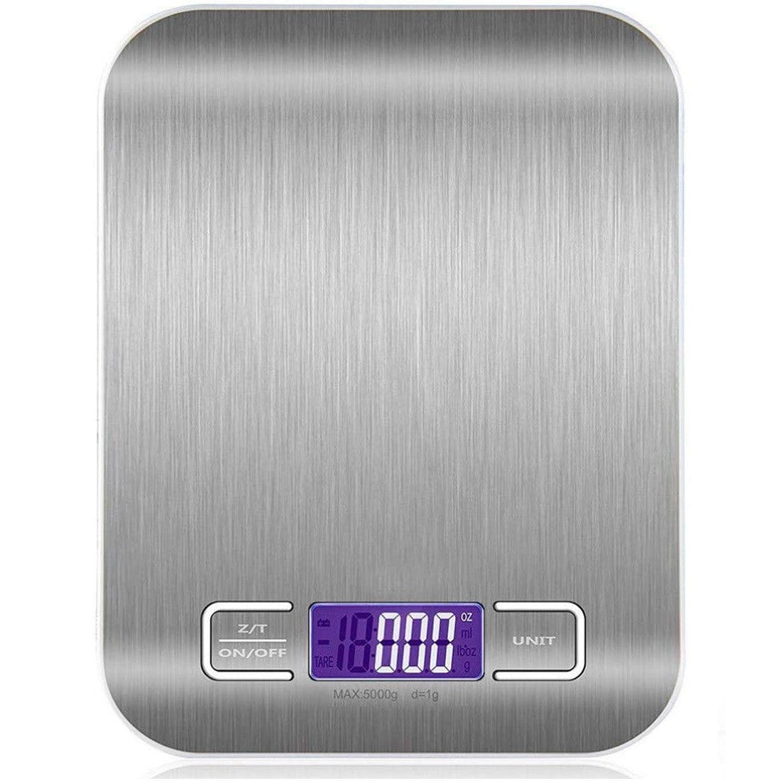 Balance Cuisine Electronique Alimentaire Affichage LCD Numérique 5Kg Acier inox.