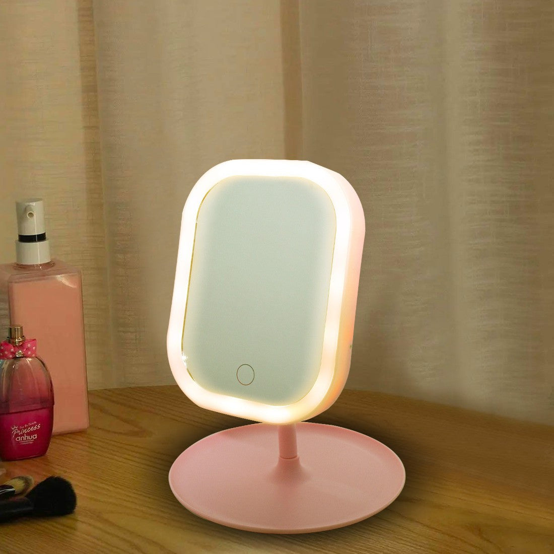 Miroir cosmétique éclairé éclairé par LED de maquillage de table rechargeable
