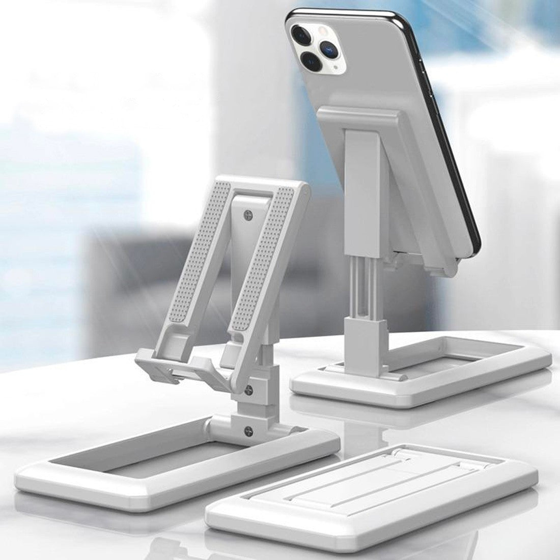 Support de bureau pliable Support universel portable pour téléphone et tablette