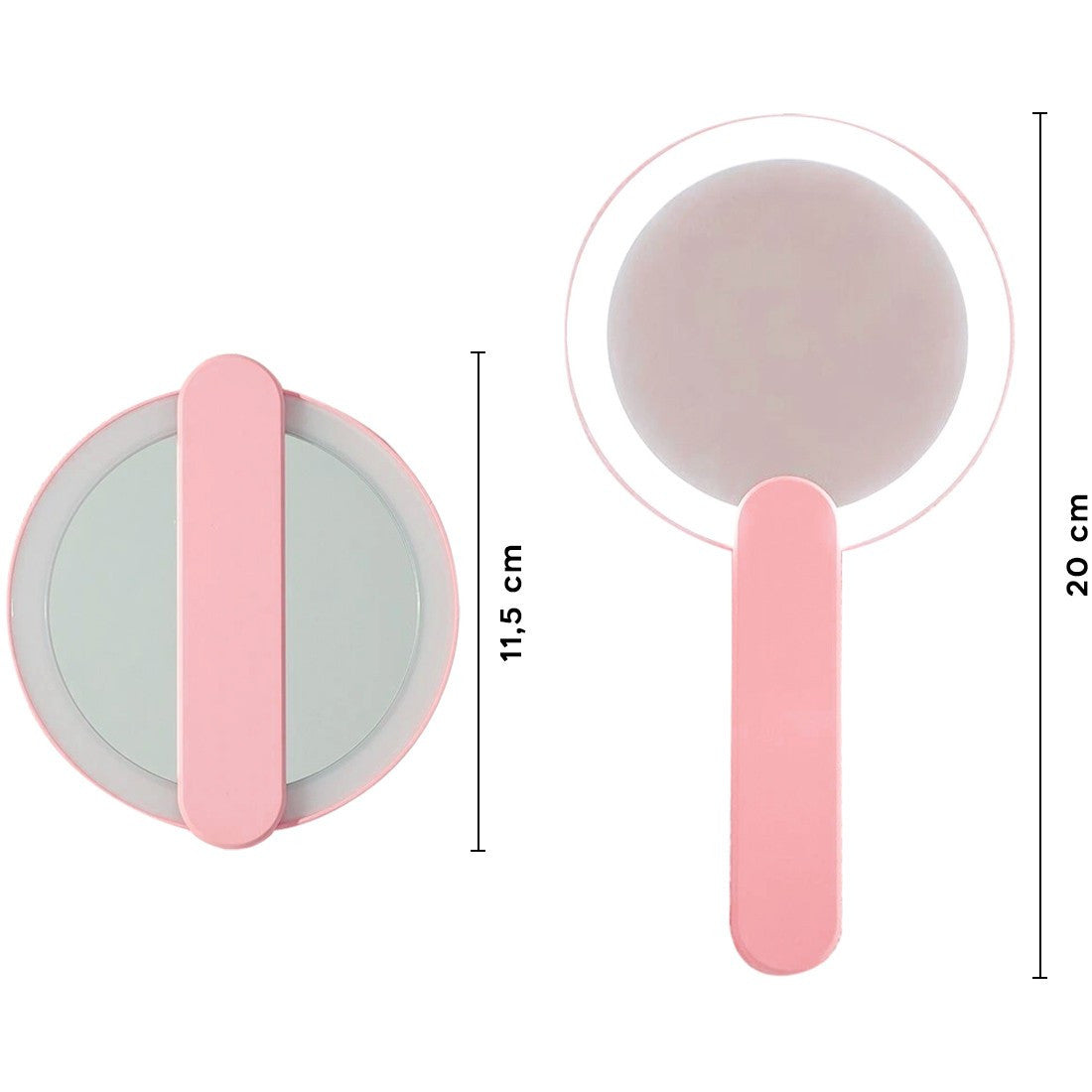 Miroir cosmétique avec lumière LED pour miroir rechargeable poche de maquillage