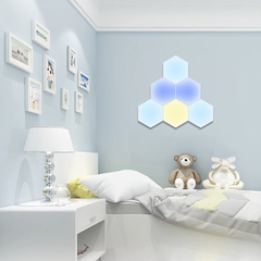 6pcs RGB Hexagonal LED Ampoules Applique Murale avec Télécommande