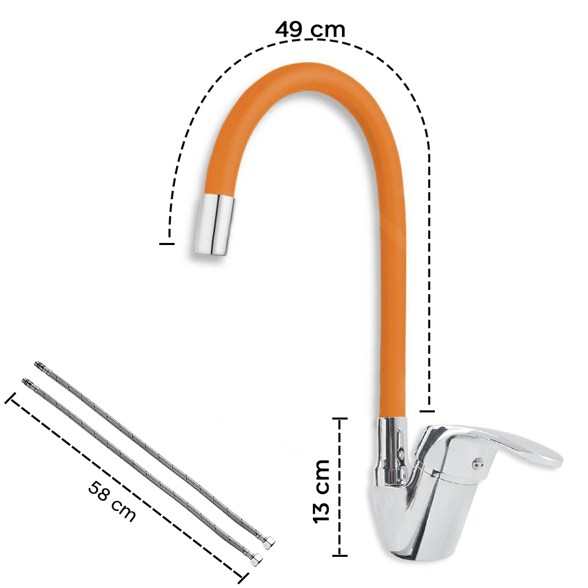 Robinet mitigeur flexible pivotant pour évier de cuisine