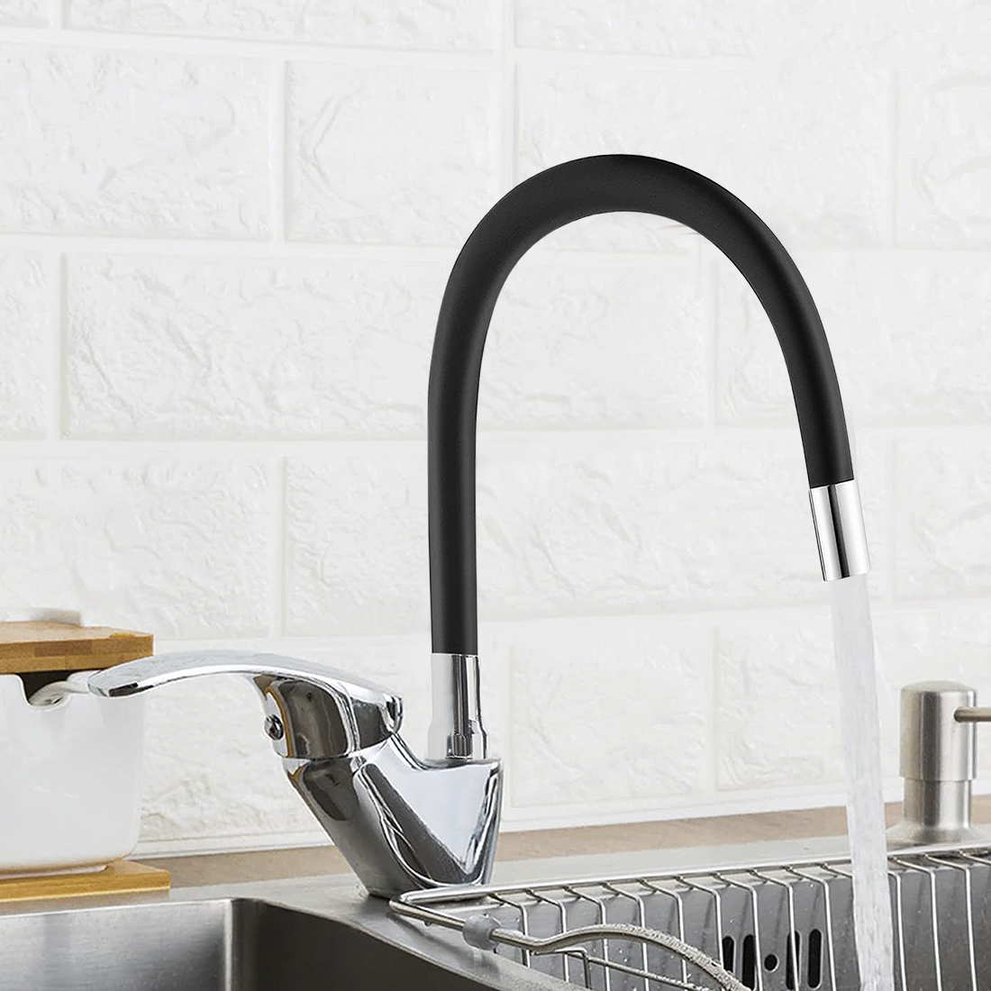 Robinet mitigeur flexible pivotant pour évier de cuisine