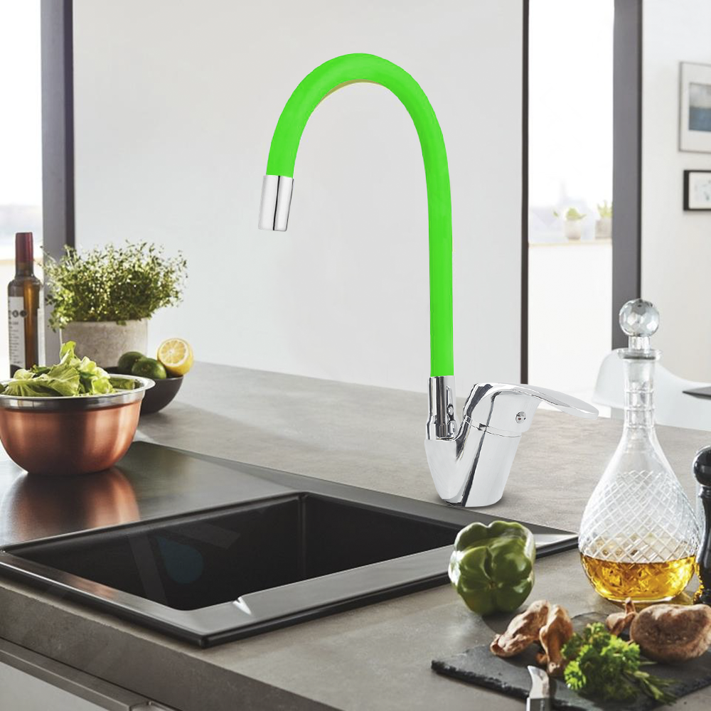 Robinet mitigeur flexible pivotant pour évier de cuisine