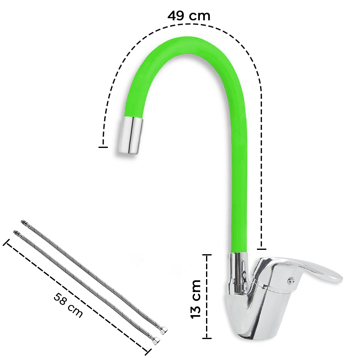 Robinet mitigeur flexible pivotant pour évier de cuisine