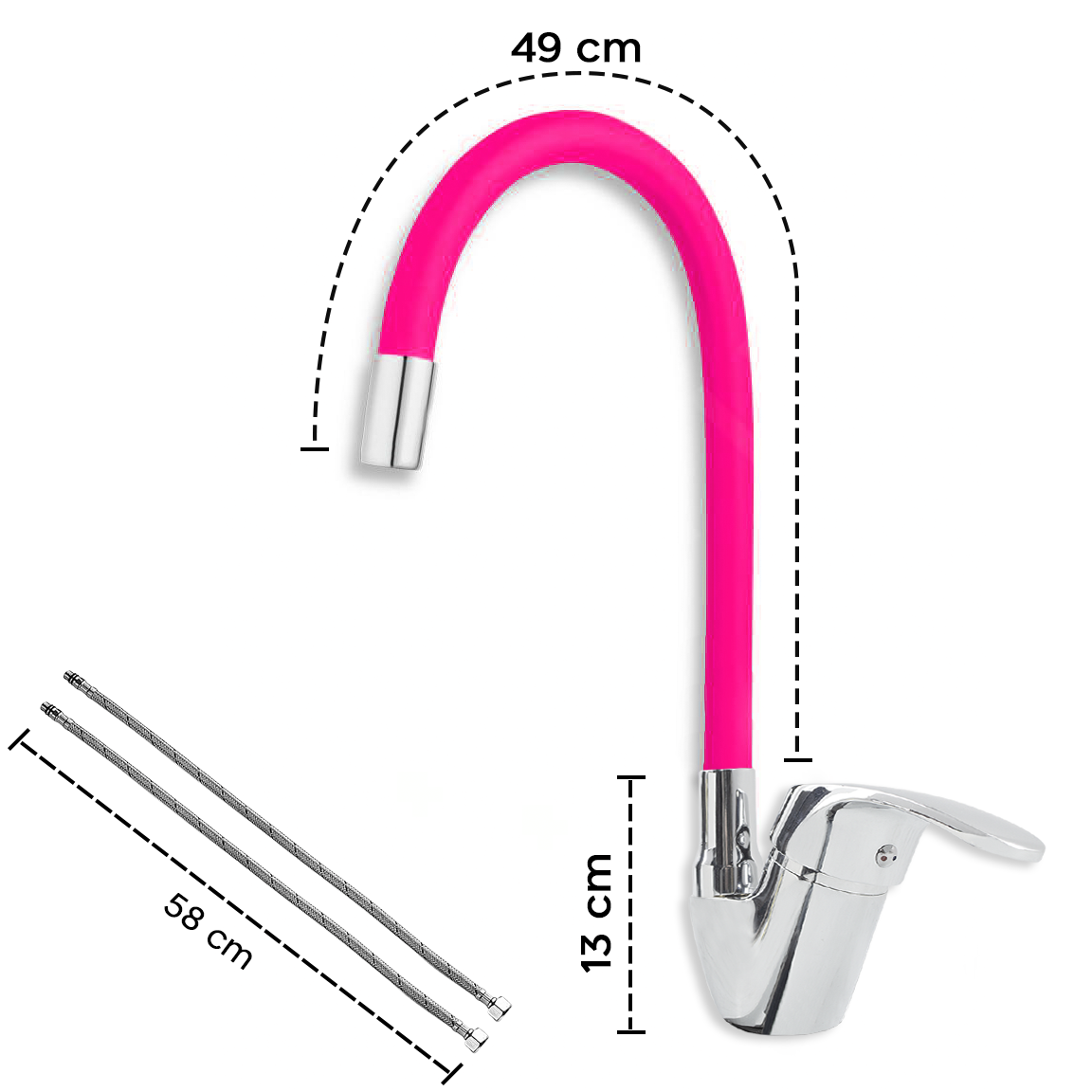 Robinet mitigeur flexible pivotant pour évier de cuisine