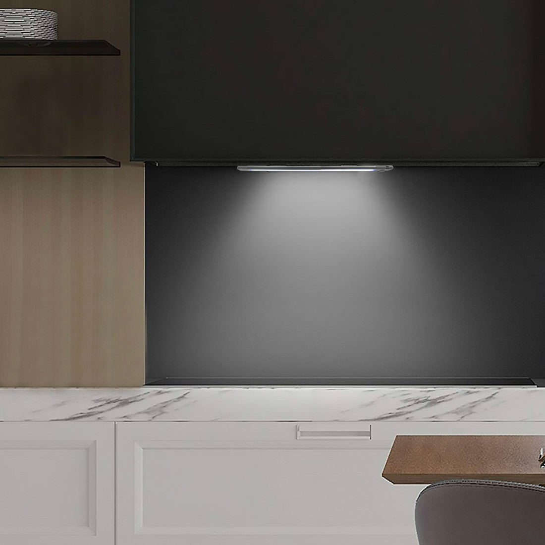 Réglette 28 LED lumière blanche armoire 38cm détecteur mouvement rechargeable