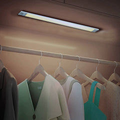 Réglette 38 LED lumière naturelle armoire 48cm Détecteurmouvement rechargeable
