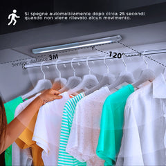 Strip 38 LED lumière froide armoire 48 cm avec détecteurmouvement rechargeable