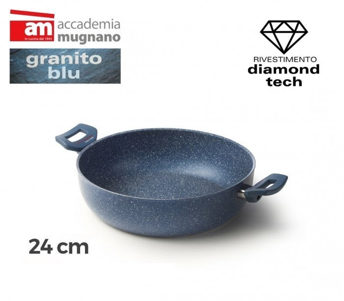 Poêle / Sauteuse 2 manches diam 24cm effet pierre antiadherente
