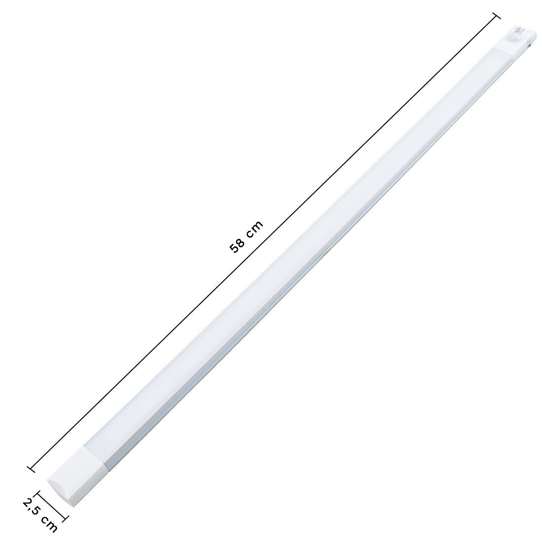 Strip 48 LED lumière froide armoire 58cm avec détecteur mouvement rechargeable