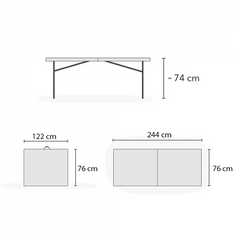 Ensemble table et banc pliants en plastique blanc pour jardin, camping, bar