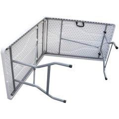 Ensemble table et banc pliants en plastique blanc pour jardin, camping, bar