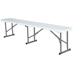 Ensemble table et banc pliants en plastique blanc pour jardin, camping, bar