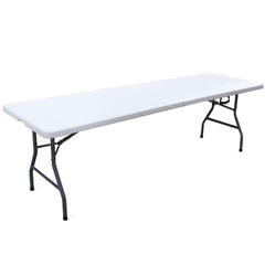 Ensemble table et banc pliants en plastique blanc pour jardin, camping, bar