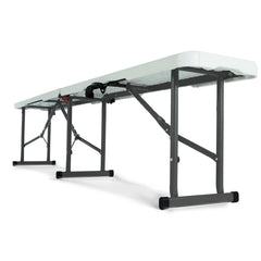 Ensemble table et banc pliants en plastique blanc pour jardin, camping, bar