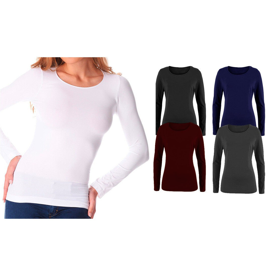 T-shirt thermique ALEX coupe cintrée femme intérieur polaire  Manches Longues