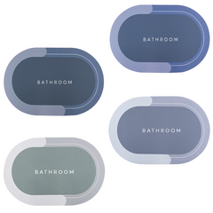Tapis de bain ovale antidérapant 43x67cm en microfibre absorbante Douche