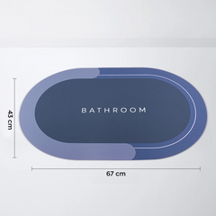 Tapis de bain ovale antidérapant 43x67cm en microfibre absorbante Douche
