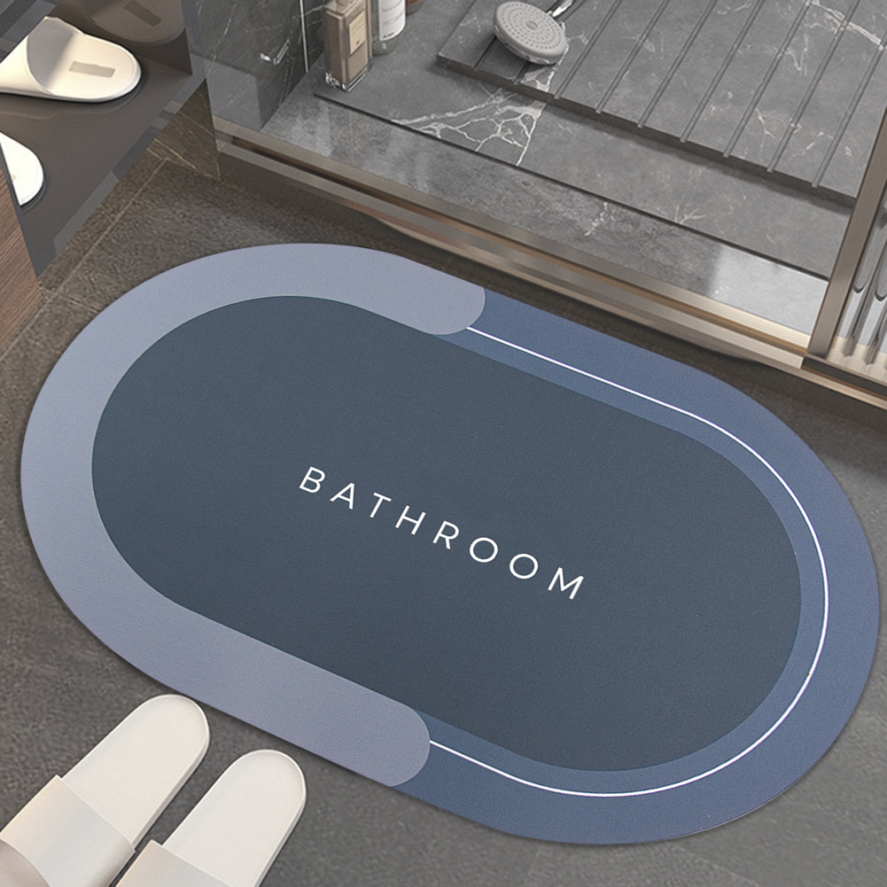 Tapis de bain ovale antidérapant 43x67cm en microfibre absorbante Douche