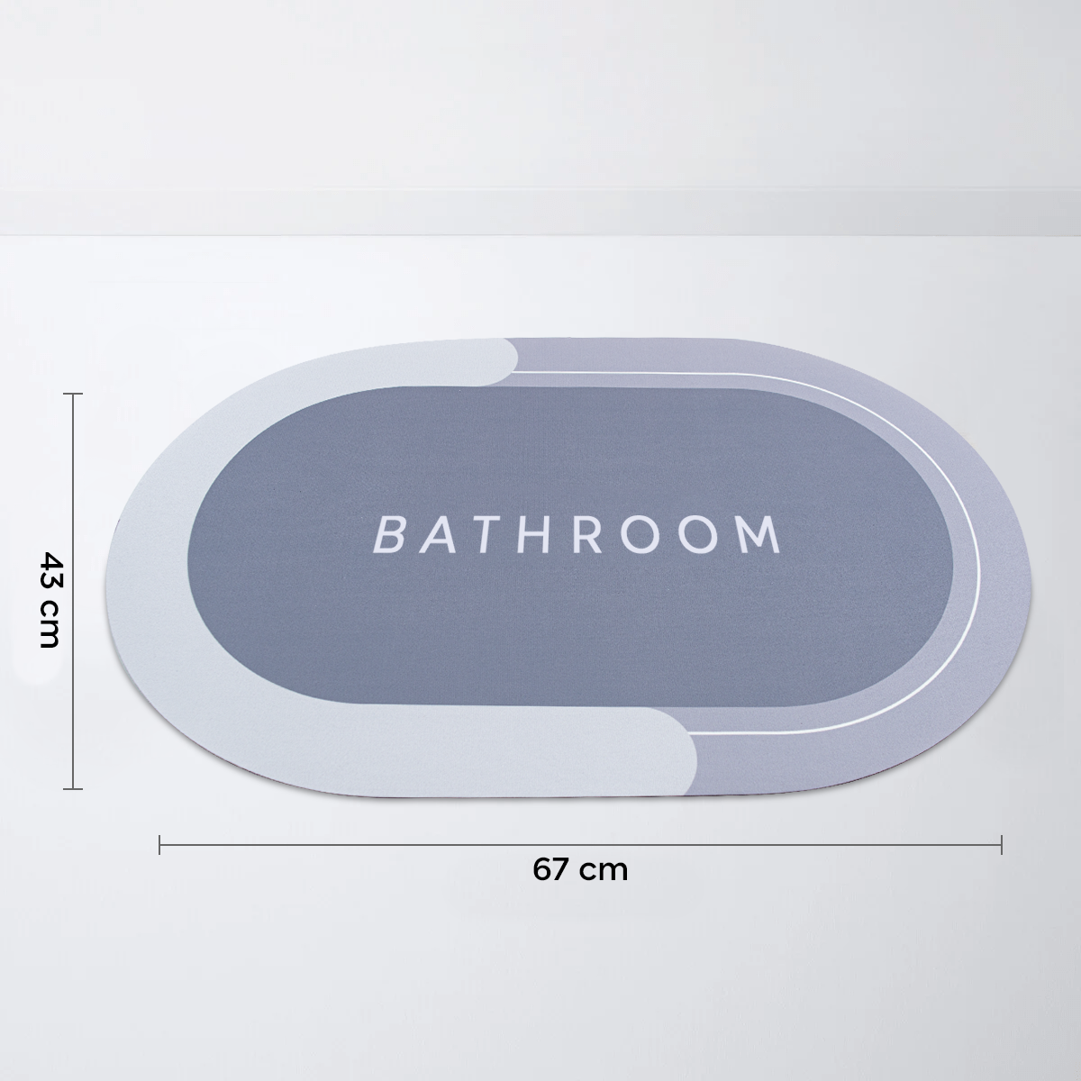 Tapis de bain ovale antidérapant 43x67cm en microfibre absorbante Douche