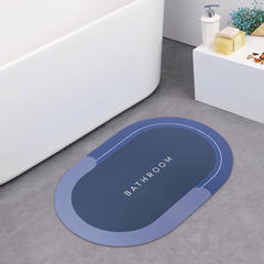Tapis de bain ovale antidérapant 43x67cm en microfibre absorbante Douche