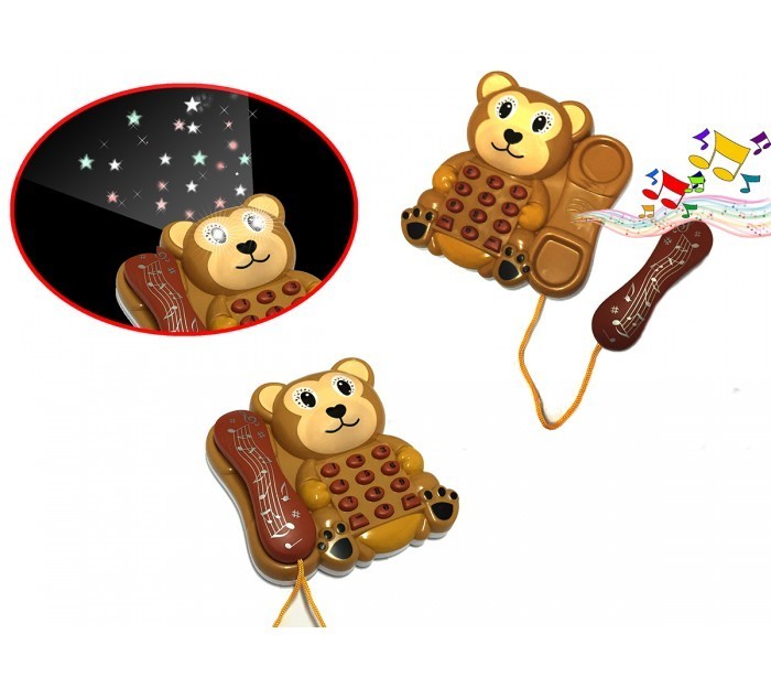 Téléphone enfants d'ours - lumière et son -projecteur combiné extensible 374655