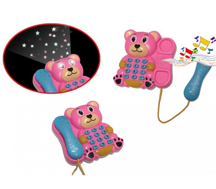 Téléphone enfants d'ours - lumière et son -projecteur combiné extensible 374655