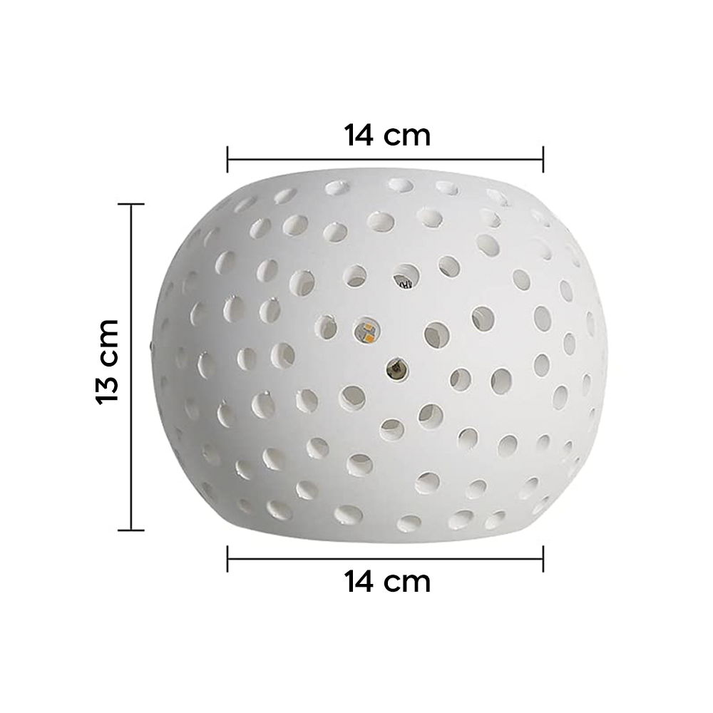 Applique en plâtre G9 Plafonnier perforé double émission lumineuse