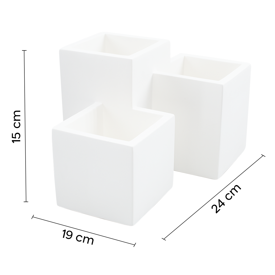 Applique murale en plâtre Pintable avec 3 plafonniers carrés GU10 Attack