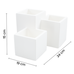 Applique murale en plâtre Pintable avec 3 plafonniers carrés GU10 Attack