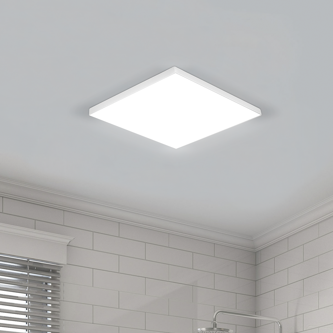 Plafonnier LED 32W lumière blanche 6000K slim carré pour intérieurs