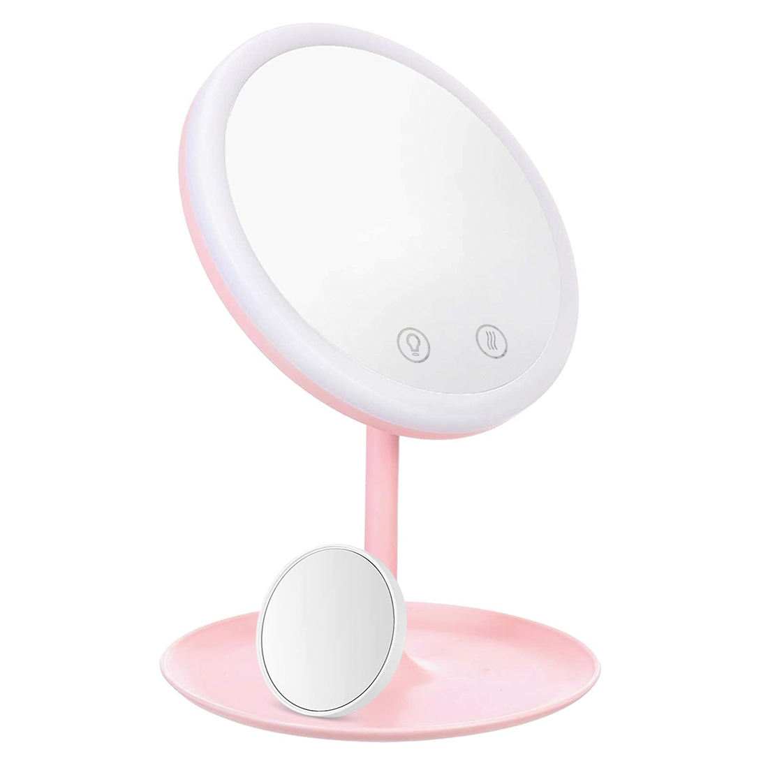 Miroir cosmétique de table à LED Lampe de maquillage ventilée rechargeable USB