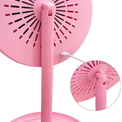 Miroir cosmétique de table à LED Lampe de maquillage ventilée rechargeable USB