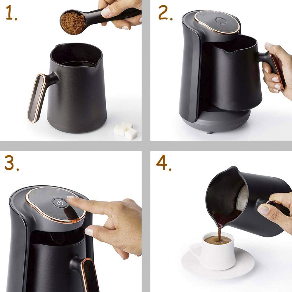 Bouilloire électrique à café turc avec cafetière à cruche Capacité 600W 4 tasses