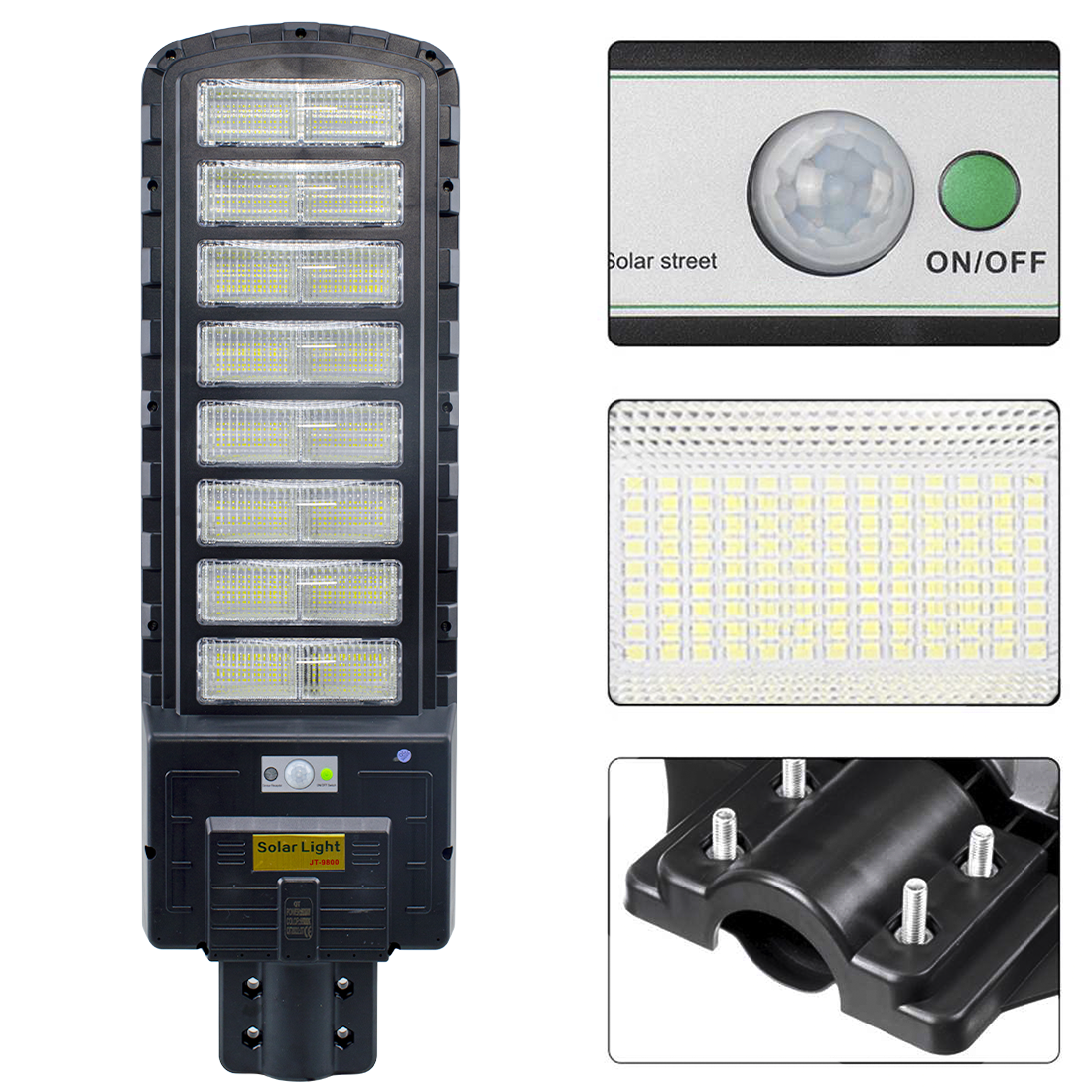 508255 Lampadaire charge solaire 800W détecteur de mouvement et télécommande