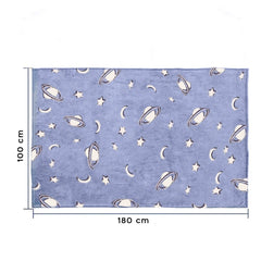 Couverture magique enfant Couverture lavande avec planètes fluo 100x180