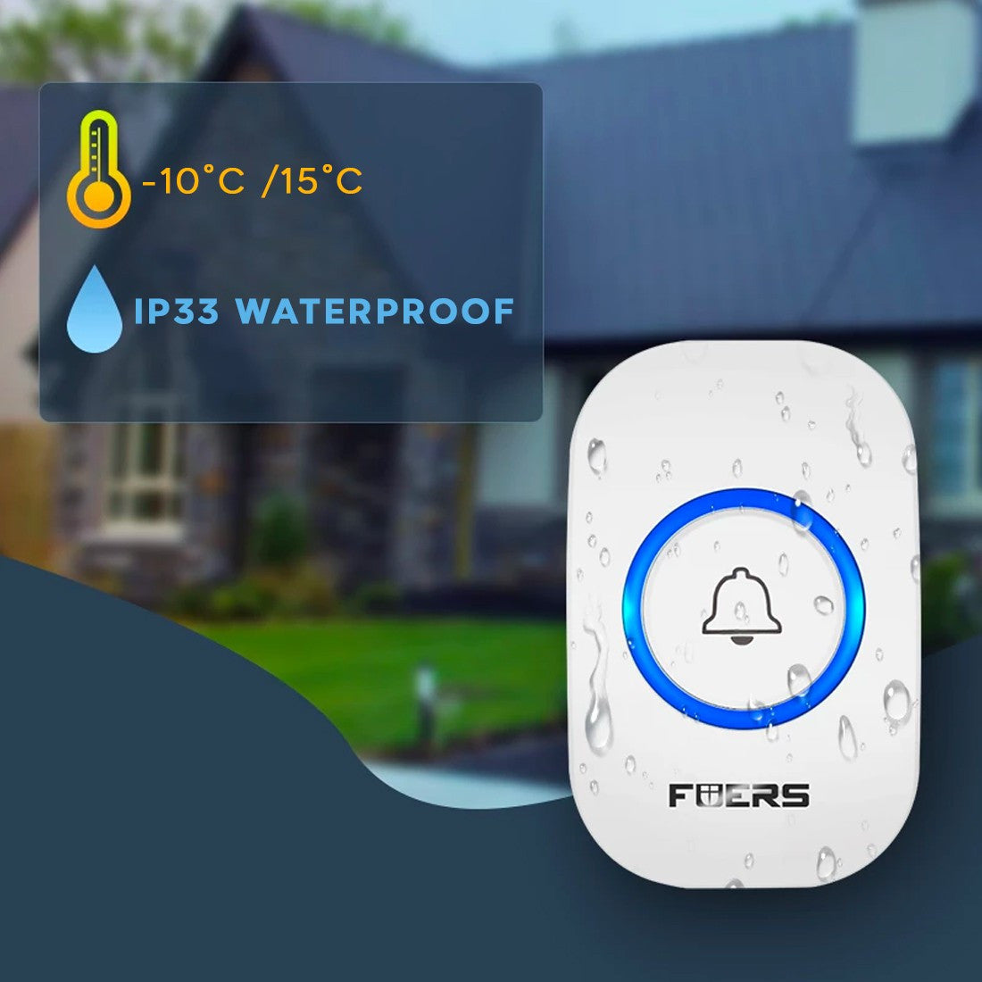 Sonnette Wi-Fi extérieure étanche sans fil 32 sons 4 niveaux de volume