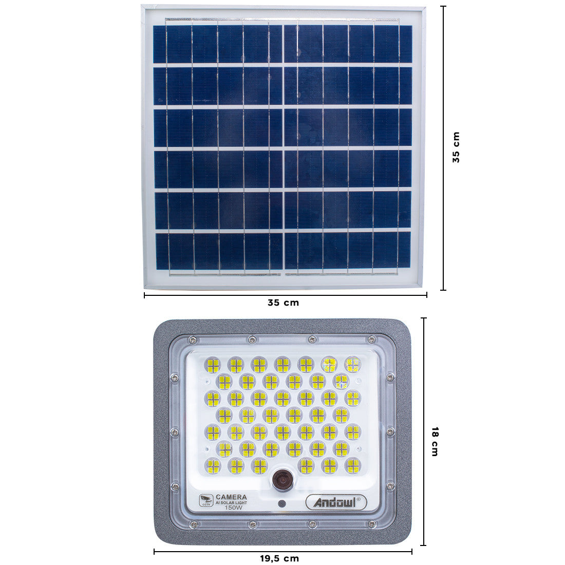 Phare LED avec caméra 5.0 MP Panneau solaire 150W Q-SX75 Chargement Wi-Fi