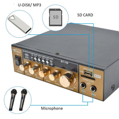 Karaoké Bluetooth Stéréo HiFi Amplificateur MP3 Ecran LCD Entrée USB et SD