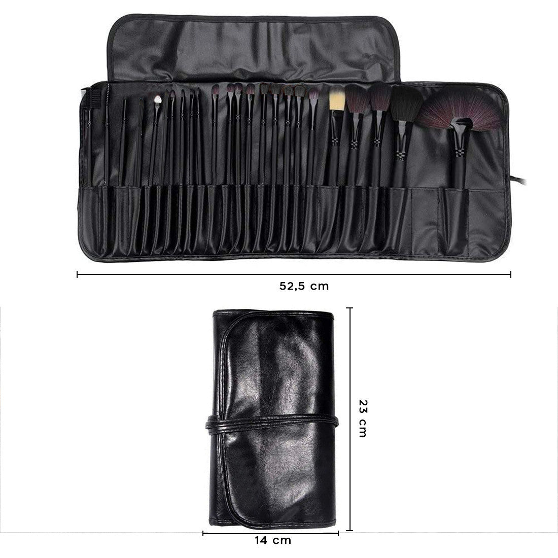 24 pinceaux de maquillage professionnels pour fond de teint et fard à paupières