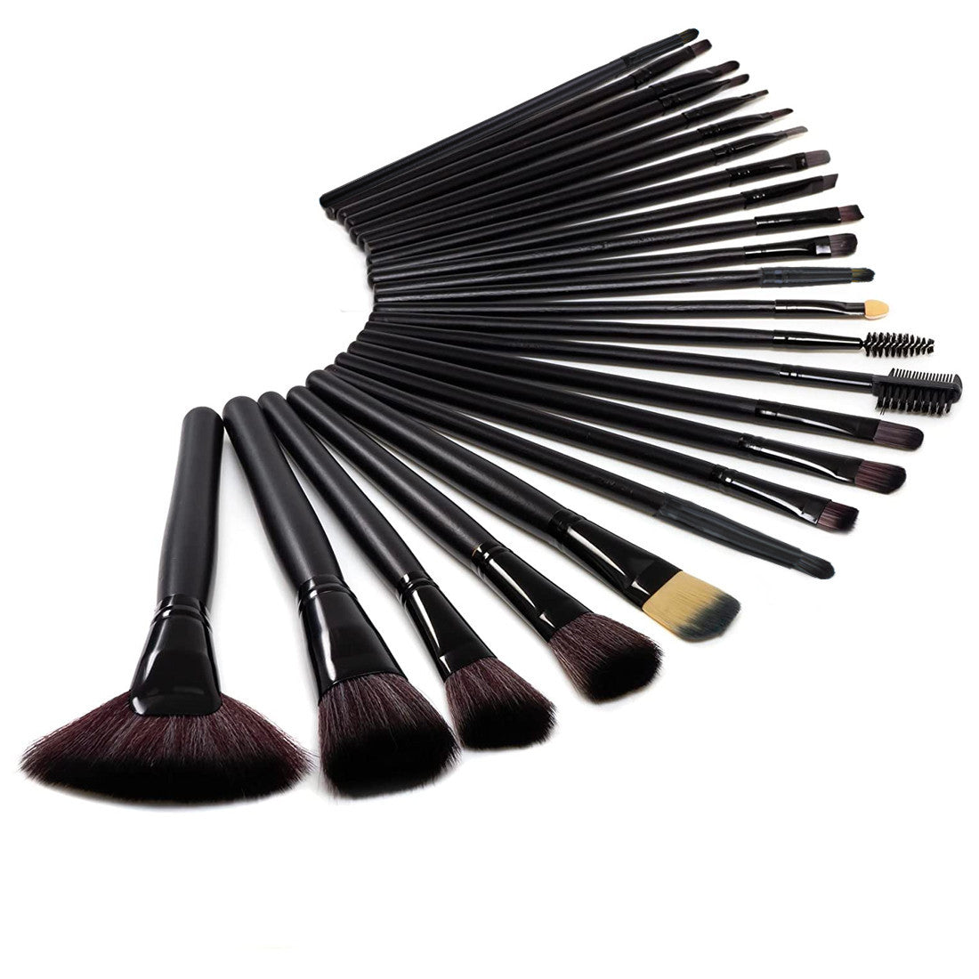 24 pinceaux de maquillage professionnels pour fond de teint et fard à paupières