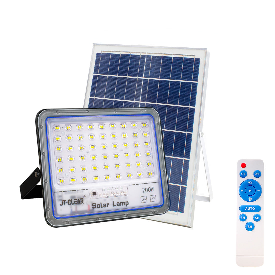 Lampe Panneau Solaire Phare LED 200W 89398 Crépuscule avec Télécommande IP66