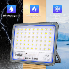 Lampe Panneau Solaire Phare LED 200W 89398 Crépuscule avec Télécommande IP66