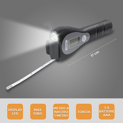 Pèse-bagage numérique portable avec lampe de poche mètre Max 50 kg