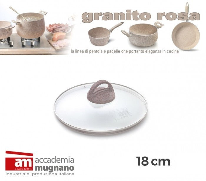 Couvercle en verre casserole / poéle - diamétre 18 cm - Accademia Mugnano