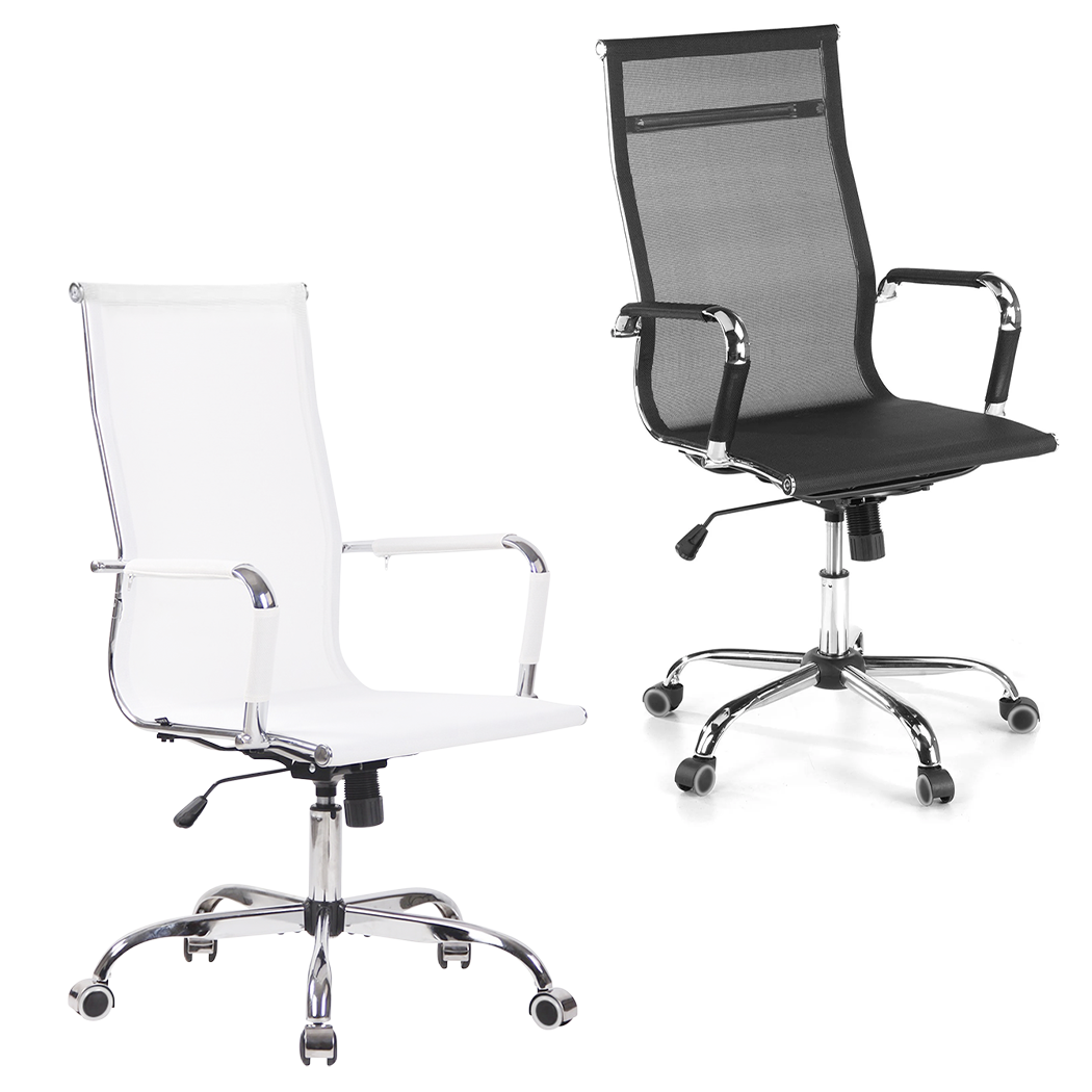 Chaise de bureau en maille à dossier haut RENZO avec accoudoirs