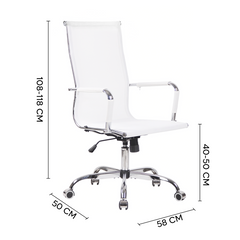 Chaise de bureau en maille à dossier haut RENZO avec accoudoirs