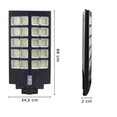 Recharge lampadaire avec panneau solaire 1000W Protection IP65 et télécommande