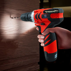 Perceuse-visseuse sans fil à double batterie 12 V avec étui et accessoires